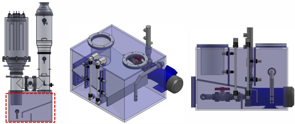 Резервуар для воду серии скрубберов с термическим дожигом и душеванием NSHW600 / NSHW1.5K